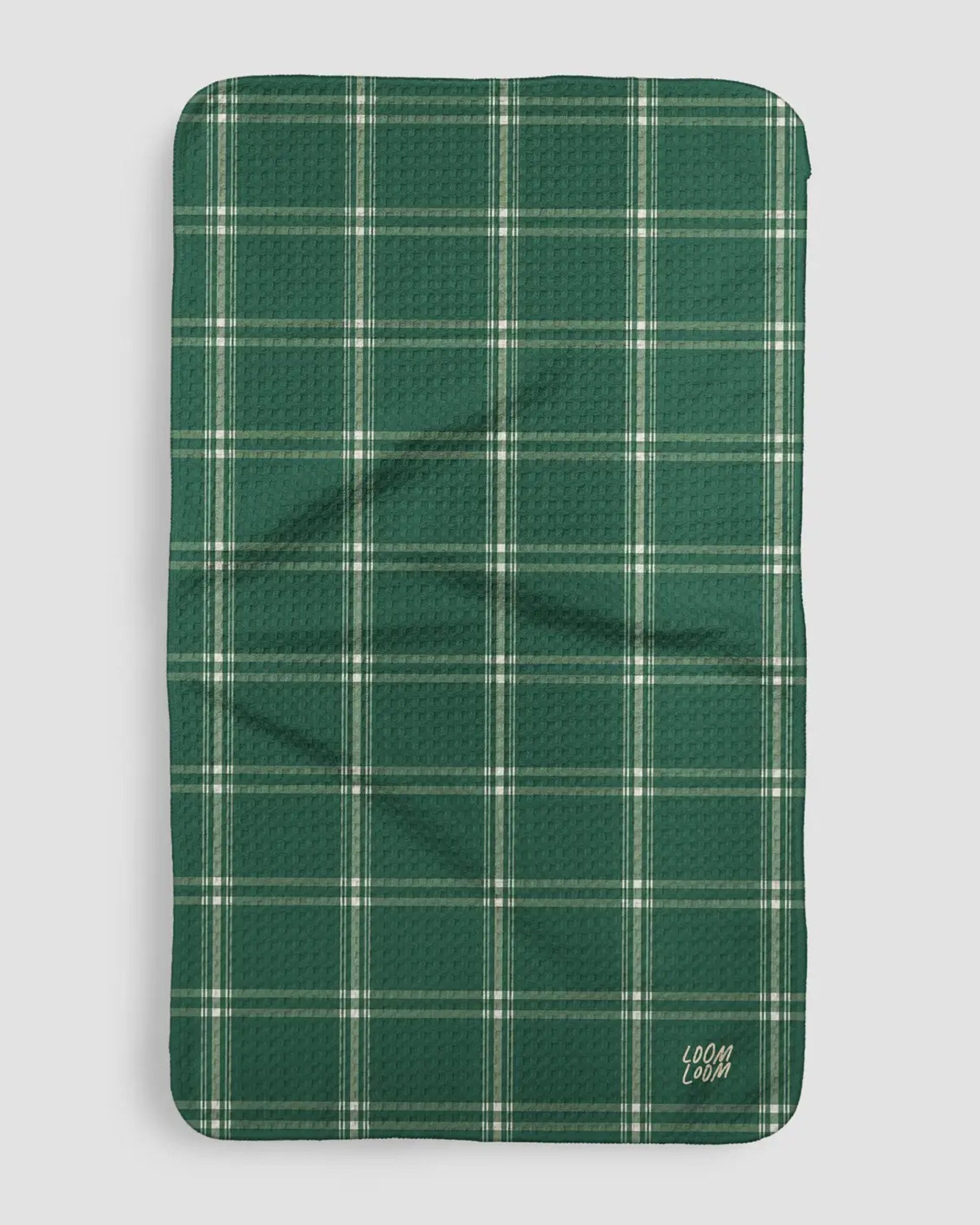 green-plaid-towel